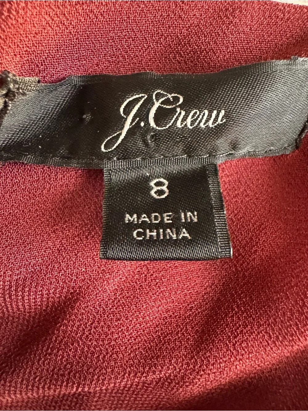J. Crew Velvet Top in Burgundy